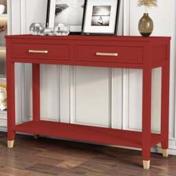 Palazzi 2 Drawer Red Console Table - Size: 35 x 105 x  80cm - Wilko