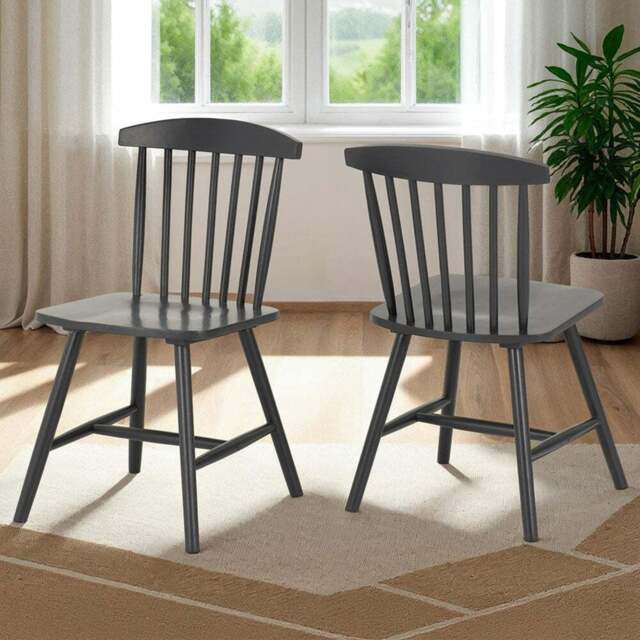 Seconique Emery Set of 2 Dark Grey Dining Chair - Wilko - image 1