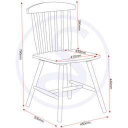 Seconique Emery Set of 2 Dark Grey Dining Chair - Wilko - thumbnail 7