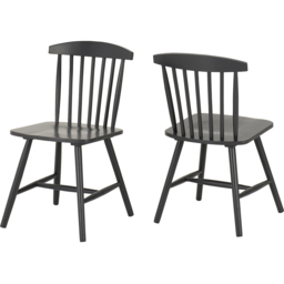 Seconique Emery Set of 2 Dark Grey Dining Chair - Wilko - thumbnail 3