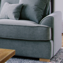 Alba City 2 Seater Fine Blue Fabric Sofa - Grey - Wilko - thumbnail 5