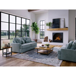 Alba City 2 Seater Fine Blue Fabric Sofa - Grey - Wilko - thumbnail 7