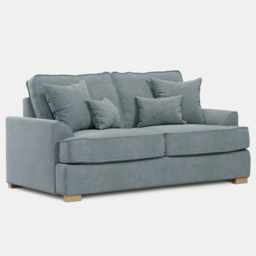 Alba City 2 Seater Fine Blue Fabric Sofa - Grey - Wilko - thumbnail 3
