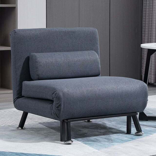 Portland Single Seater Dark Grey Foldable Sofa Bed - Black - Wilko - image 1