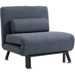 Portland Single Seater Dark Grey Foldable Sofa Bed - Black - Wilko - thumbnail 3