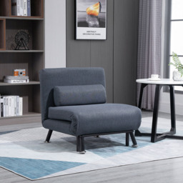 Portland Single Seater Dark Grey Foldable Sofa Bed - Black - Wilko - thumbnail 4