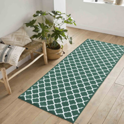 Desire Rugs Havana Emerald Trellis Anti Slip Door Mat 60 x 40cm - Size: 40 x 60cm - Green - Wilko - thumbnail 5
