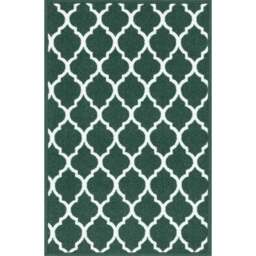 Desire Rugs Havana Emerald Trellis Anti Slip Door Mat 60 x 40cm - Size: 40 x 60cm - Green - Wilko - thumbnail 1
