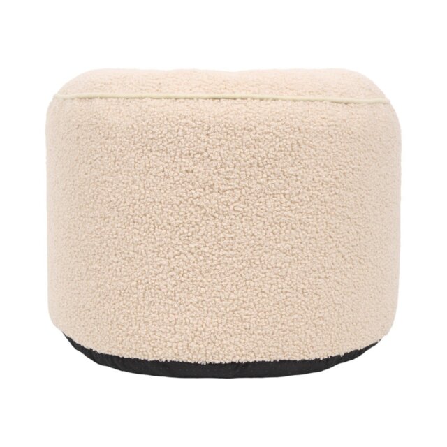 Round Boucle Footstool Natural - Wilko - image 1
