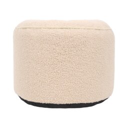 Round Boucle Footstool Natural - Wilko - thumbnail 1