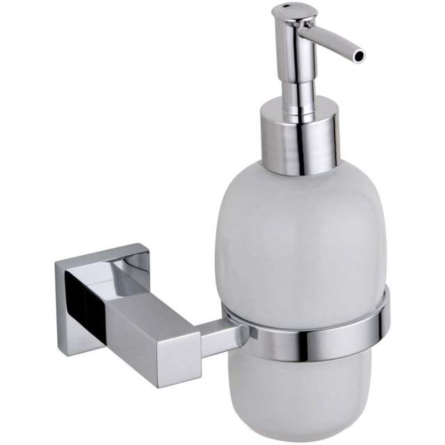 Nes Home Chrome Square Hand Soap Bottle Dispenser - Size: 17.5 x 11 x 10cm - Silver - Wilko - image 1