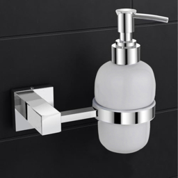 Nes Home Chrome Square Hand Soap Bottle Dispenser - Size: 17.5 x 11 x 10cm - Silver - Wilko - thumbnail 3