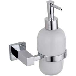 Nes Home Chrome Square Hand Soap Bottle Dispenser - Size: 17.5 x 11 x 10cm - Silver - Wilko - thumbnail 1