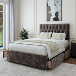 Bedmaster Double Charcoal Chenille 4 Drawer Divan Base - Grey - Wilko - thumbnail 3