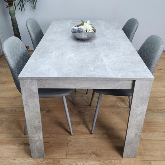 Kosy Koala 4 Seater Faux Leather Gem Pattern Dining Set Stone Grey Effect and Grey - Portland - Wilko - image 1