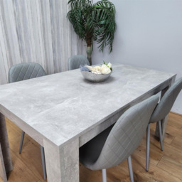 Kosy Koala 4 Seater Faux Leather Gem Pattern Dining Set Stone Grey Effect and Grey - Portland - Wilko - thumbnail 6
