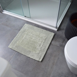 Allure Bath Fashions Elegance Sage Green Reversible Heavyweight Square Bath Mat 55 x 55cm - Size: 53 x 55cm - Wilko - thumbnail 3