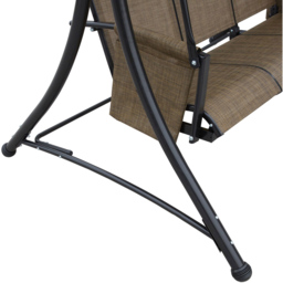 Outsunny 3 Seater Brown Garden Swing Chair with Canopy - Wilko - thumbnail 4