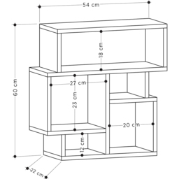 Decortie Karma 5 Shelf White Modern Side End Table - Size: 60.5 x 59 x 22cm - Wilko - thumbnail 5