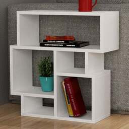 Decortie Karma 5 Shelf White Modern Side End Table - Size: 60.5 x 59 x 22cm - Wilko - thumbnail 1