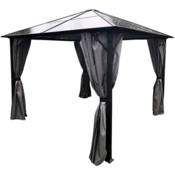 Glendale Peninsula 2.5 x 2.5m Grey Polycarbonate Garden Gazebo - Size: 3 x 3m - Wilko - thumbnail 3