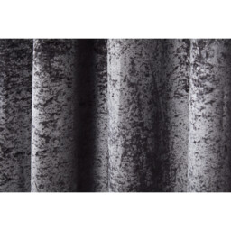 Divante Charcoal Crushed Velvet Eyelet Curtain 168 x 229cm - Size: W 168 x D 228cm - Wilko - thumbnail 5