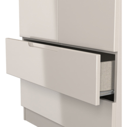 Crowndale Milan 2 Door 2 Drawer Kashmir Gloss and Kashmir Tall Wardrobe Ready Assembled - Kashmir Gloss & Kashmir - Wilko - thumbnail 7