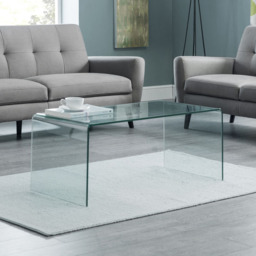 Julian Bowen Amalfi Bent Glass Coffee Table - Size: 50 x 100 x 43cm - Clear - Wilko - thumbnail 6