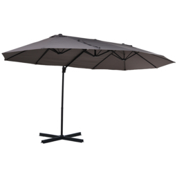 Outsunny Double Parasol Grey - Size: 3m - Wilko