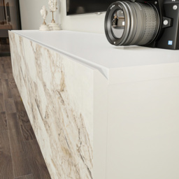 Decorotika Parla 3 Door White Marble and Gold TV Unit - Size: 50.6 x 150 x 35cm - Multi - Wilko - thumbnail 6