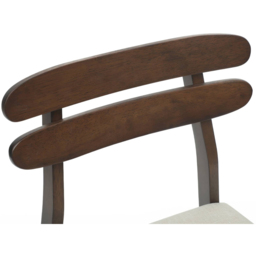 vidaXL Set of 2 Light Brown Rubberwood Rectilinear Vintage Dining Chairs - Wilko - thumbnail 6