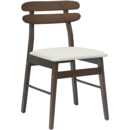 vidaXL Set of 2 Light Brown Rubberwood Rectilinear Vintage Dining Chairs - Wilko - thumbnail 3