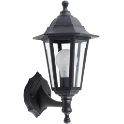 ValueLights Mayfair Set of 2 Black Warm White Bulb Wall Lanterns - Size: 35 x 20 x 22.5cm - Wilko - thumbnail 4