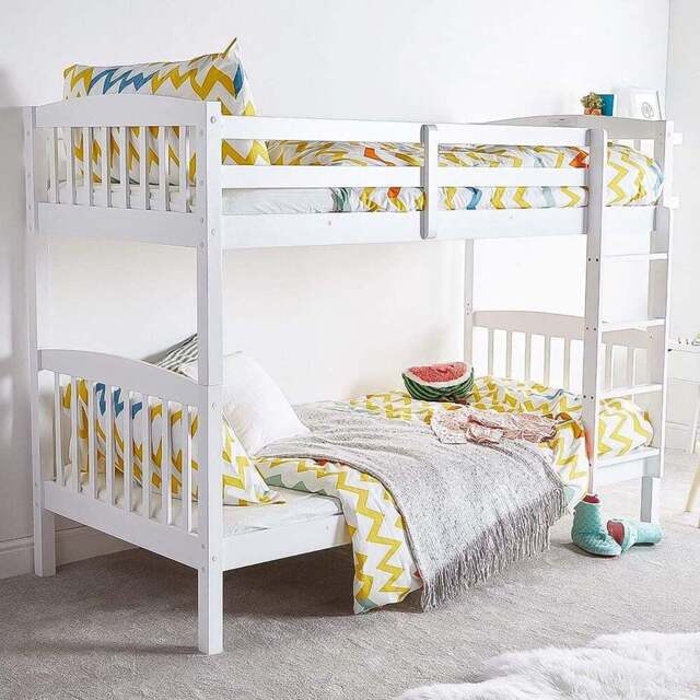 Kosy Koala White Wooden Bunk Bed with Mattresses - Size: Single - Portland - Wilko - image 1