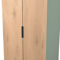 Crowndale Java 2 Door Slatt Effect and Reed Green Wardrobe - Wilko - thumbnail 7