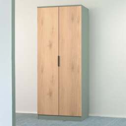 Crowndale Java 2 Door Slatt Effect and Reed Green Wardrobe - Wilko - thumbnail 1