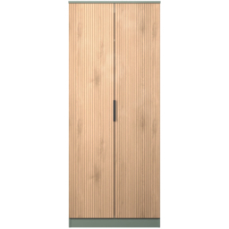 Crowndale Java 2 Door Slatt Effect and Reed Green Wardrobe - Wilko - thumbnail 3