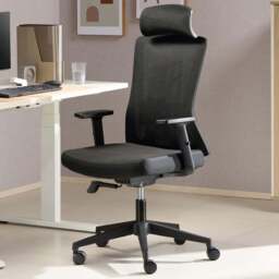 TTAP Oxford Plus Black Mesh Swivel Office Chair - Size: 120 x 60 x 60cm - Wilko - thumbnail 1