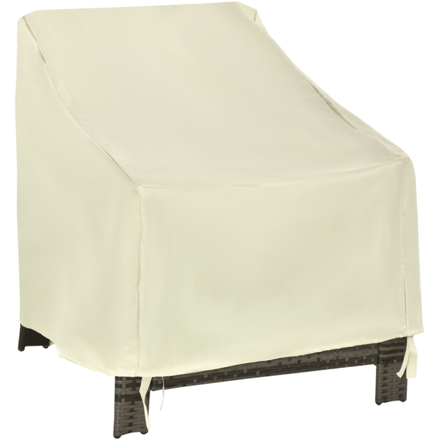 Outsunny Cream 600D Oxford Single Chair Cover 87 x 68 x 77cm - Size: 68 x 87 x 77cm - Wilko - image 1