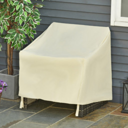 Outsunny Cream 600D Oxford Single Chair Cover 87 x 68 x 77cm - Size: 68 x 87 x 77cm - Wilko - thumbnail 3