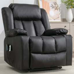 Artemis Home Sheridan Black Massage and Heat Electric Recliner Chair - Size: Single - Wilko
