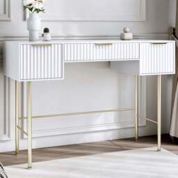 CARME Home Lara White Dressing Table - Size: 36 x 56 x 120cm - Wilko - thumbnail 1