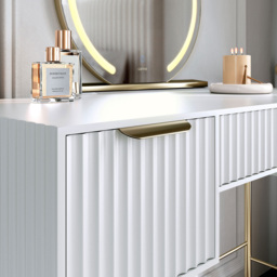 CARME Home Lara White Dressing Table - Size: 36 x 56 x 120cm - Wilko - thumbnail 4