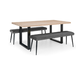 Julian Bowen Berwick 6 Seater Dining Table Rustic Oak - Black - Wilko - thumbnail 5