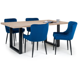 Julian Bowen Berwick 6 Seater Dining Table Rustic Oak - Black - Wilko - thumbnail 6