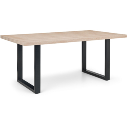 Julian Bowen Berwick 6 Seater Dining Table Rustic Oak - Black - Wilko - thumbnail 3