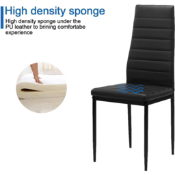 Portland 6 Seater Dining Set Oak Effect and Black - Beige - Wilko - thumbnail 6