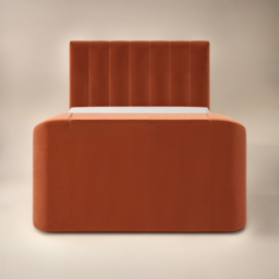 Flair Megane King Size Burnt Orange Velvet Side Lift TV Ottoman Bed - Wilko - thumbnail 4