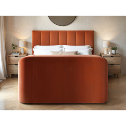 Flair Megane King Size Burnt Orange Velvet Side Lift TV Ottoman Bed - Wilko - thumbnail 5
