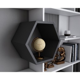 Decorotika Darla 9 Shelf White and Anthracite Geometric Bookcase - Size: 171 x 90 x 24.6cm - Multi - Wilko - thumbnail 4